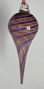 Spiral Swirl Chatham Glass Co. Art Glass Hanging Ornament Jim Holmes Studio 1996 - Picture 1 of 3