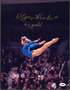 Foto FIRMADA 11x14 de Olga Korbut +4 x Oro Gimnasia Olímpica PSA/ADN AUTOGRAFIADA - Imagen 1 de 1