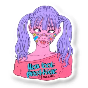 Sticker-Face Girlie ✦ B-Side Label Sticker - Picture 1 of 6