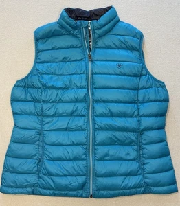 Ariat Women’s Ideal Down Teal Puffer Vest Size XL Lightweight Packable Duck Down - Picture 1 of 4