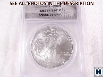 NobleSpirit (ME) 1995 Eagle Silver Dollar ANACS MS69 - Image 1 of 4