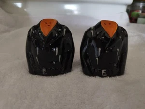 Harley Davidson Biker Leather Jacket Ceramic Salt & Pepper Shakers - Picture 1 of 6
