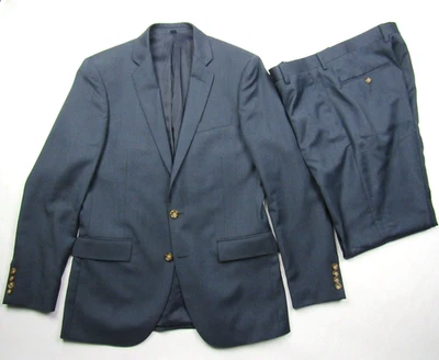 J Crew 2Pc Suit Thompson Blue Sz 38R / 34 x 32 Jacket & Pants Slim Fit - Image 1 of 4