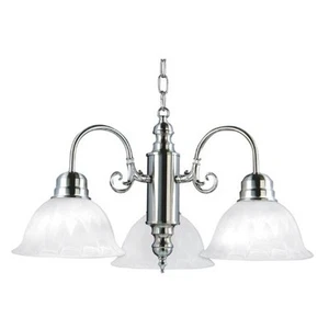 Yosemite Home Decor 1433-3SN Manzanita 3 Light Chandelier, Frosted White Marble - Picture 1 of 1