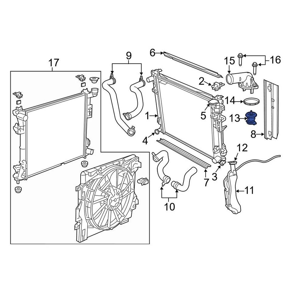 For Dodge Grand Caravan 2011-2020 Dodge 5184570AK Engine Coolant Thermostat Kit - Imagem 1 de 1