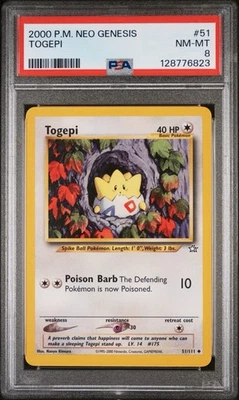 Pokemon Togepi Neo Genesis Unlimited #51 PSA 8 - Image 1 of 4