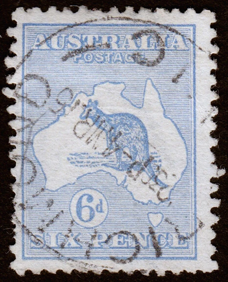 Australia Scott 8, Die II, Ultramarine (1913) Usado F, CV $30,00 M Foto 1 de 1