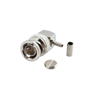 50pcs BNC RF Connector Male Plug Right Angle Crimp RG179 75ohm for HD SDI Cable - Zdjęcie 1 z 4