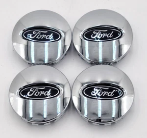 OEM 2006-2019 Ford Edge/Explorer Oval 2.5" Chrome Center Cap SET - 6L24-1A096-AA - Picture 1 of 8