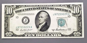 1950-B $10 KANSAS CITY FEDERAL RESERVE NOTE ~ GEM CRISP UNCIRCULATED - Picture 1 of 2