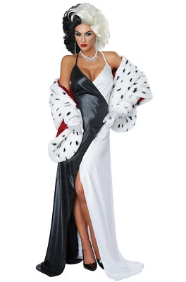 Fantasia feminina adulta Cruella Diva 101 Dalmations - Imagem 1 de 2
