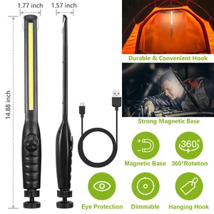 Multifunction 450 Lumen Rechargeable COB LED Slim Work Light Lamp Flashlight US - Picture 1 of 12