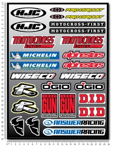 Motocross patrocinador juego de calcomanías 26 pegatinas gráficos Honda CR 80 125 250 crf 450 cbr - Imagen 1 de 1