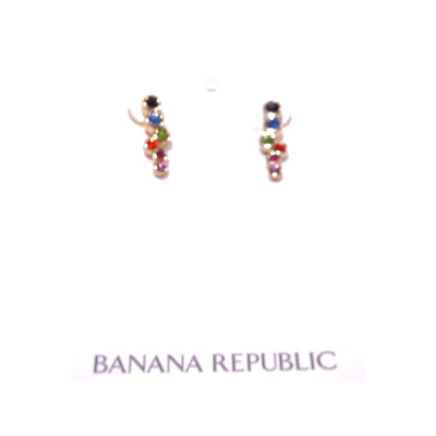 Banana Republic Women's Multi Gem rainbow Zig zag Earrings NWT 45 - Image 1 of 4
