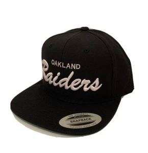 Gorra Oakland Raiders Script Clásico Snapback Sombrero Ajustable Negro - Imagen 1 de 4