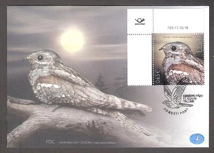 Bird of the year - European nightjar Estonia 2019 corner stamp FDC Mi 969 RARE - Picture 1 of 1