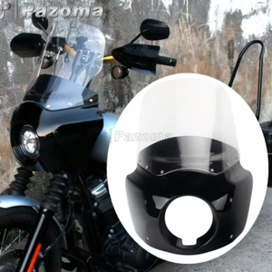 Carenado de faros + Kits de parabrisas transparente de 15" para Harley Softail Dyna Low Rider - Imagen 1 de 8
