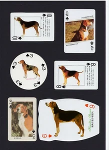 HAMILTON STOVARE MOUNTED COLLECTION OF VINTAGE DOG PLAYING CARDS - Picture 1 of 1