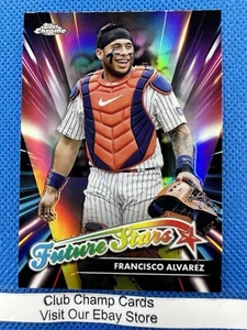 2024 #FS-7 Francisco Alvarez Topps Chrome Baseball Future Stars Insert Mets - Imagen 1 de 2