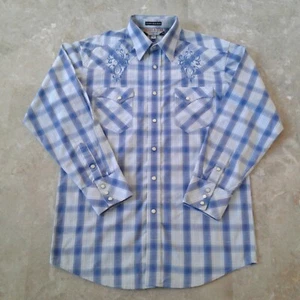 Brooks & Dunn Western Hemd Panhandle Slim M Herren LS Pearl Snap Cowboy blau *Mangel - Bild 1 von 16