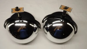 2 Vintage MCM Lightolier 8" Chrome Ball Eyeball Track Light Fixtures #6366AZ - Picture 1 of 19
