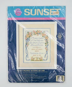 NUEVO EN PAQUETE De Colección Puesta de Cruz Contada Punto de Cruz Promesa Hablada Boda Kit de Registro - Imagen 1 de 2