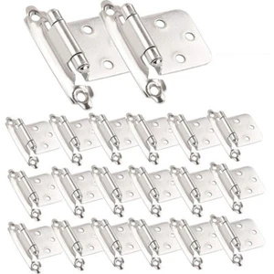 10Pcs Cabinet Hinges Overlay Self Closing for Kitchen Cabinet Door Satin Nickel - Picture 1 of 7