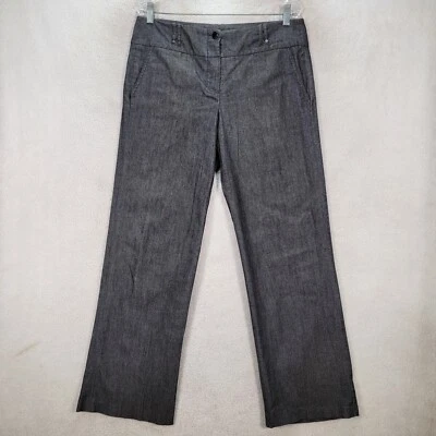 Pantalón de mezclilla elástico carbón tiro alto recto elegante para mujer talla 10 Foto 1 de 4