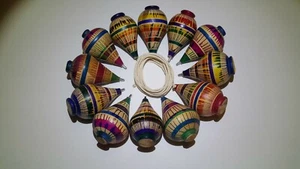 New ( 12 ) Spinning Top Back Old Day's Traditions Real Wood. - Picture 1 of 1