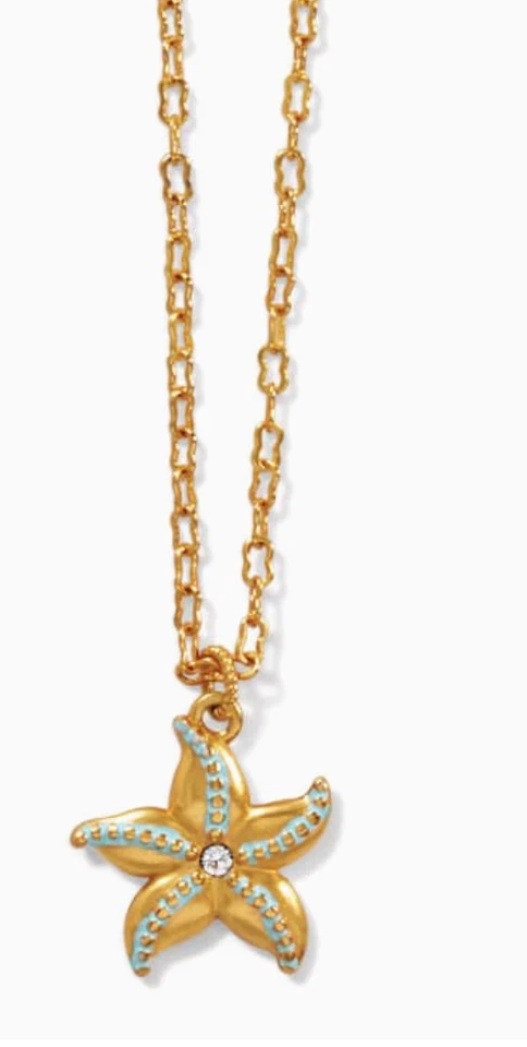 Brighton Gold Blue Crystal Paradise Cove Petite Starfish Pendant Necklace
