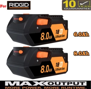 8AH Hyper Lithium-ion Battery For Ridgid 18V R840087 R840085 Rigid 18V Tool - Picture 1 of 23