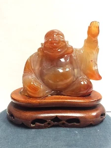 Chinese Hand Carved Brown Agate Buddha Statue - Picture 1 of 6