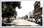 Shawano Wisconsin~Main Street~Lauerman's Store~Meat Market~1940s Cars~RPPC