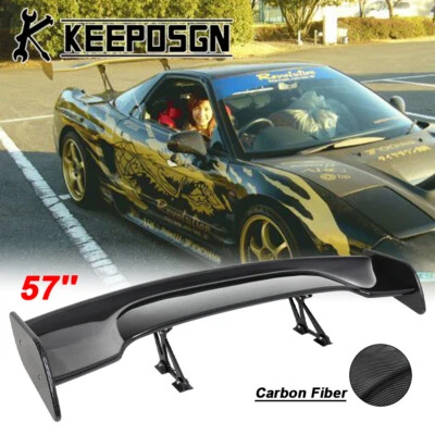 Alerón trasero de 57"" de fibra de carbono para Acura NSX estilo GT carrocería ancha JDM Foto 1 de 4