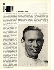 1968 MIKE SPENCE / RACE CAR DRIVER DEATH ~ ORIGINAL ARTICLE / AD - Imagen 1 de 1