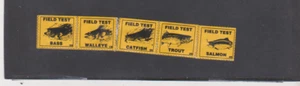 FIELD TEST Stamp Strip of 5 Separation at 2nd Bass Walleye Catfish Trout Salmon - Picture 1 of 1