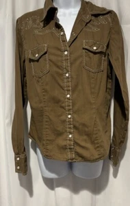 Cruel Girl Small Western Style Long Sleeve Pearl Snap Up Brownish Rodeo - Bild 1 von 10