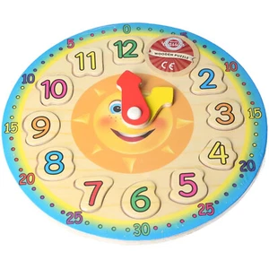 KINDER LERNEN DIE ZEIT HOLZPUZZLE UHR SPIELZEUG FÜR KINDER WEIHNACHTEN KOSTENLOSE LIEFERUNG - Bild 1 von 1
