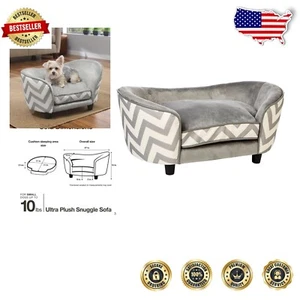 Raised Gray Pet Bed with Storage Pocket - Ideal for Indoor Use - Snuggle Comfort - Picture 1 of 4