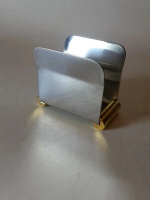 seltener edler WMF CROMARGAN Briefständer Serviettenständer Messing Füße Top  - Bild 1 von 4