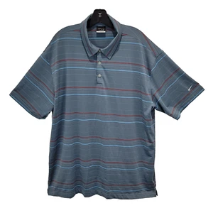 Nike Golf Herren XXL graue Passform trocken Golf sportlich blau rot gestreift kurz Schlittensport - Bild 1 von 13