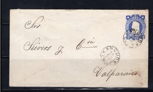 CHILE 1903 Kleinstadtstempel ANCUD nach Valparaiso auf Ganzsache Chiloe Island - Bild 1 von 1