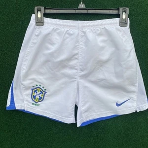 Vintage Brazil Nike Away Shorts Size Youth Medium Soccer Futbol FIFA - Picture 1 of 12