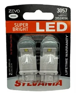Sylvania 3057 LED-BP2 Zevo 6000K LED Back Up Light 2 Bulbs FACTORY SEALED - Picture 1 of 1