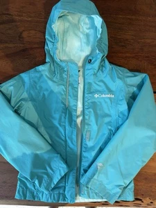 Columbia Windbreaker Jacket Teal Youth Waterproof Mesh Lining Size 4-5 (xxs) - Picture 1 of 7