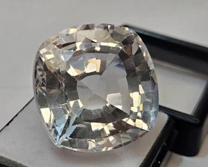 Cojín de zafiro blanco brillante corte 50+ quilates piedra preciosa suelta natural certificada EGL - Imagen 1 de 8