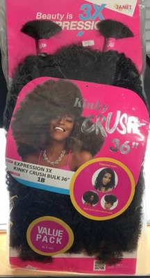 Janet Collection Kinky Crush 36" Hair Weave #1B - Image 1 of 4