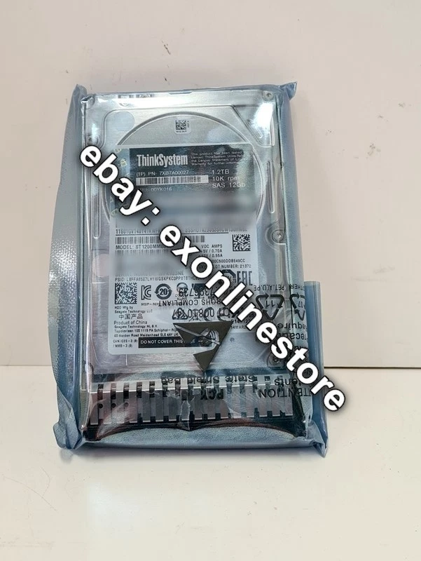 7XB7A00027 - 1.2TB 10K SAS 12Gb Hot Swap 512n HDD for ThinkSystem FRU 00YK016 - Image 1 of 1