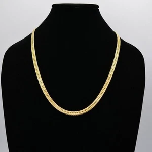 Givenchy Vintage Halskette 26" Fischgrät Kette Grob Gold Signiert 1980er BinG - Bild 1 von 12