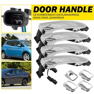 4x Exterior Door Handle Left+Right Chrome 826469N00A Fit 2009-2014 Nissan Maxima - Image 1 of 4